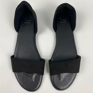 Target A New Day Black Strap Sandal 7.5 Brand New Faux Nubuck Leather Summer